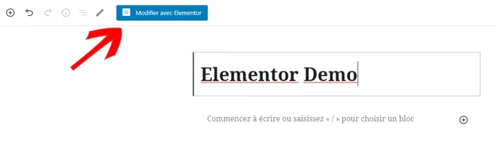 modifier une page avec elementor