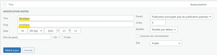 changer le nom de la page boutique sur woocommerce