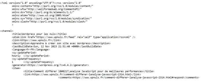 flux xml de wordpress pour les nuls